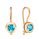 Серьги с французским замком из серебра с фианитами