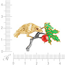 Брошь из серебра с гранатом, топазом