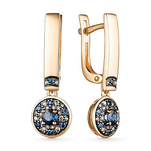 Серьги с английским замком из красного золота с бриллиантами