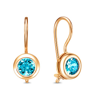 Серьги с французским замком из серебра с фианитом