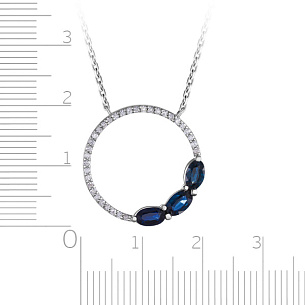 Колье из белого золота с бриллиантом, плетение якорное