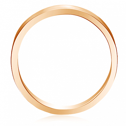 Кольцо обручальное гладкое из красного золота