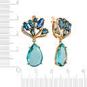 Серьги с английским замком из красного золота с топазом