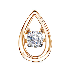 Подвеска из красного золота с фианитом