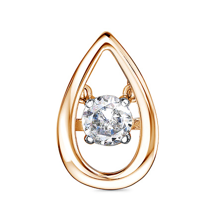 Подвеска из красного золота с фианитом