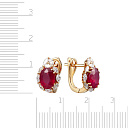 Серьги из желтого золота с бриллиантами, рубинами