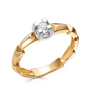 Кольцо из красного золота с бриллиантом