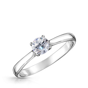 Кольцо из белого золота с бриллиантом