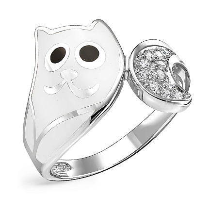 Кольцо из серебра с фианитами