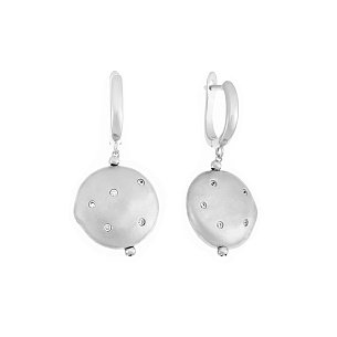 Серьги с английским замком из серебра с цирконием