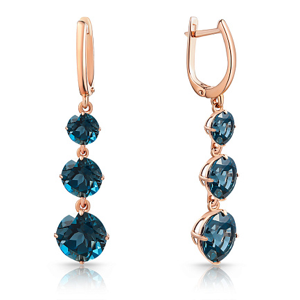 Серьги с английским замком из красного золота