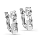 Серьги с английским замком из белого золота с бриллиантами
