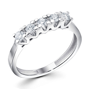 Кольцо из белого золота с бриллиантами