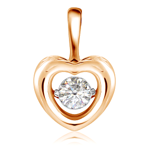 Подвеска из красного золота с бриллиантом