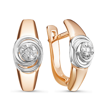 Серьги из красного золота с бриллиантами