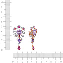 Серьги из красного золота с бриллиантами, аметистами