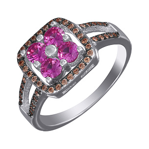 Кольцо из серебра с фианитом