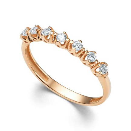 Кольцо из красного золота с бриллиантами