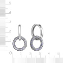 Серьги с английским замком из серебра с фианитом