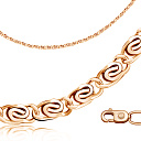 Цепь автомат из серебра с позолотой, плетение двойная спираль