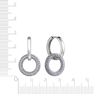 Серьги с английским замком из серебра с фианитом