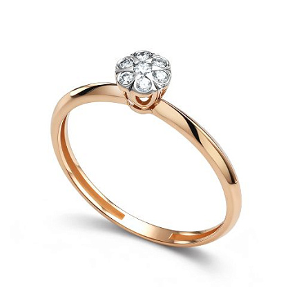 Кольцо из красного золота с бриллиантами