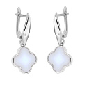 Серьги из серебра с керамикой, фианитами