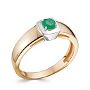 Кольцо из красного золота с изумрудом