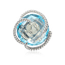 Кольцо из белого золота с бриллиантами, топазом