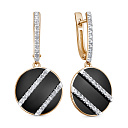 Серьги с английским замком из красного золота с бриллиантами