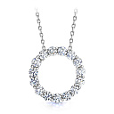 Колье из белого золота с бриллиантами, плетение якорное