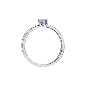 Кольцо из белого золота с танзанитом