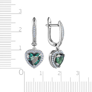 Серьги с английским замком из серебра с фианитом