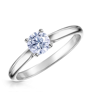 Кольцо из белого золота с бриллиантом