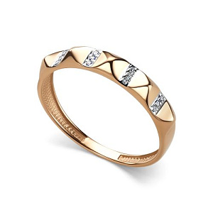 Кольцо из красного золота с бриллиантами