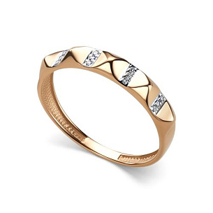 Кольцо из красного золота с бриллиантом