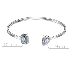 Браслет декоративный из серебра с фианитом