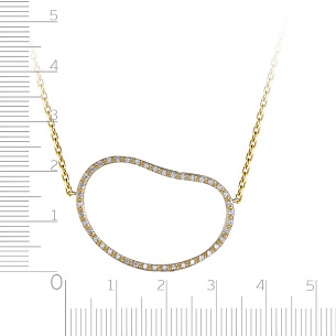 Колье из желтого золота с бриллиантом, плетение якорное