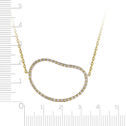 Колье из желтого золота с бриллиантами, плетение якорное