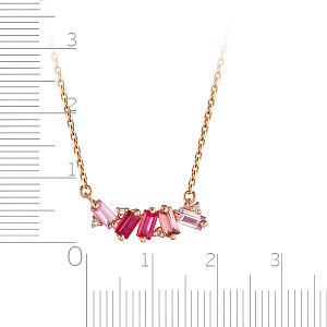 Колье из красного золота с бриллиантами, сапфиром