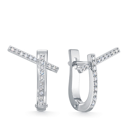 Серьги из белого золота с бриллиантами