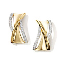 Серьги с английским замком из желтого золота