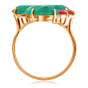 Кольцо из красного золота с агатом, корундом