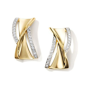 Серьги с английским замком из желтого золота