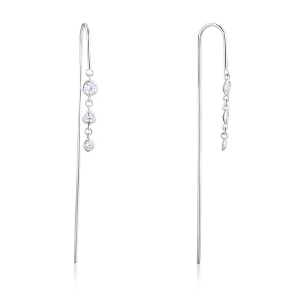 Продевки из белого золота с фианитом