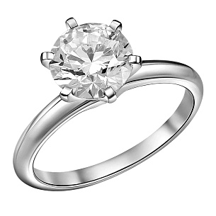 Кольцо из белого золота с бриллиантом