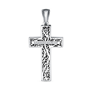 Крест из серебра с фианитом