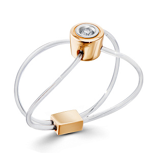 Кольцо из красного золота с бриллиантом