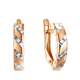 Серьги с английским замком из красного золота