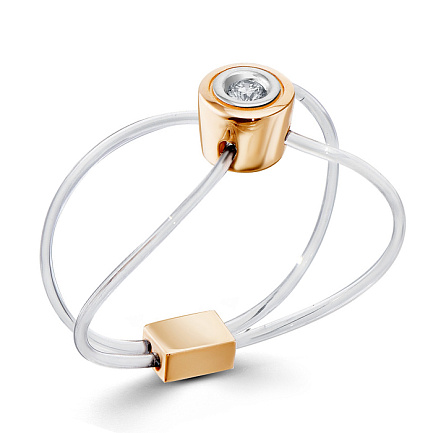 Кольцо из красного золота с бриллиантом